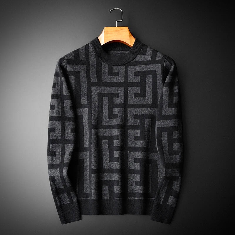 Elegante maglione da uomo in maglia dal design classico e raffinato