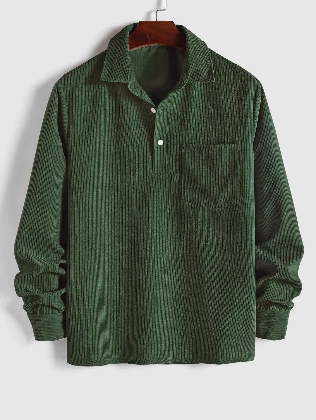 Camicia da uomo in velluto a coste - un look comodo ed elegante con maniche lunghe