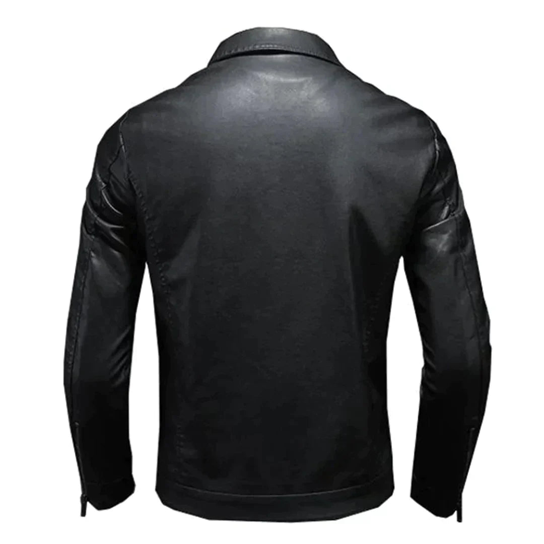 Giacca da moto Bernardo da uomo dal design classico nero: una combinazione di eleganza e funzionalità.