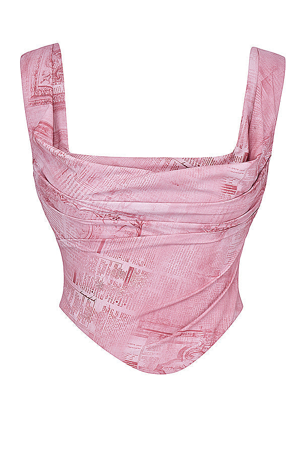 Havinea - Corsetto Rosa Trendy con Stampa