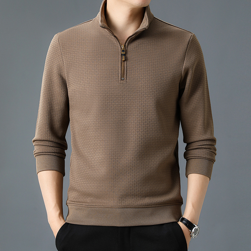 Elegante maglione da uomo in maglia con zip: un'opzione elegante e confortevole per le giornate fredde