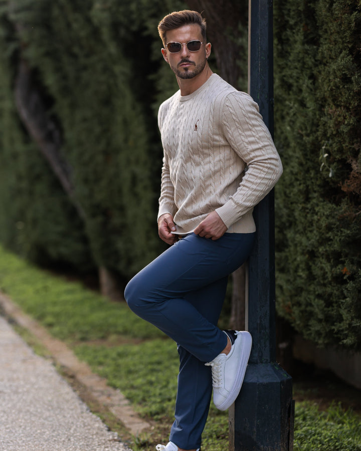 Elegante maglione da uomo in maglia di cotone - eleganza e comfort senza tempo