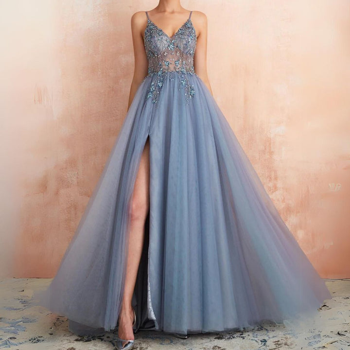 Whitley - Elegante Tule Jurk met Prachtige Versieringen voor Dames