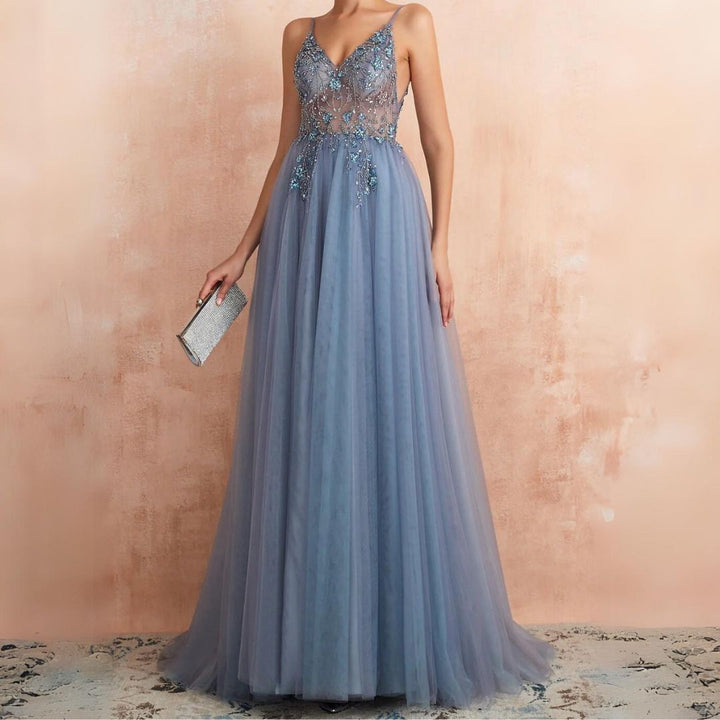 Whitley - Elegante Tule Jurk met Prachtige Versieringen voor Dames