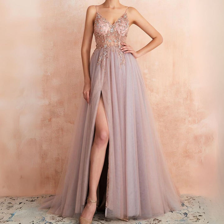 Whitley - Elegante Tule Jurk met Prachtige Versieringen voor Dames