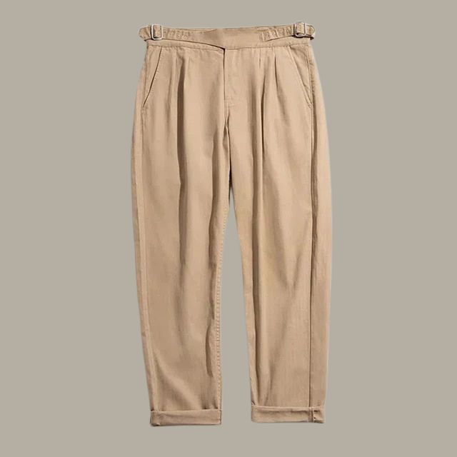 Pantaloni eleganti da uomo con elegante plissettatura anteriore