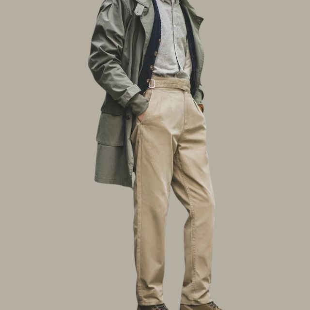 Pantaloni eleganti da uomo con elegante plissettatura anteriore