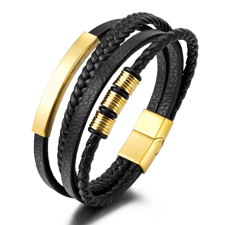 Esclusivo bracciale da uomo in pelle con materiali di altissima qualità