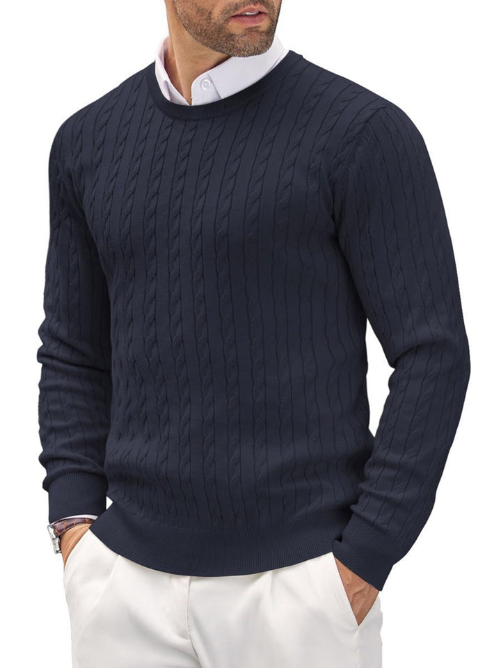 Elegante maglione da uomo a maglia fine con scollo rotondo: un'aggiunta versatile ed elegante a qualsiasi abbigliamento