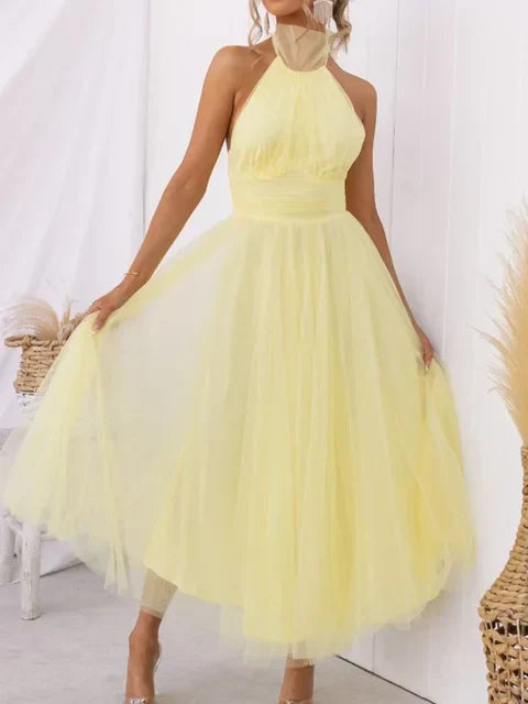 Elegante Maxi Halterjurk van Tule voor Bruiloften