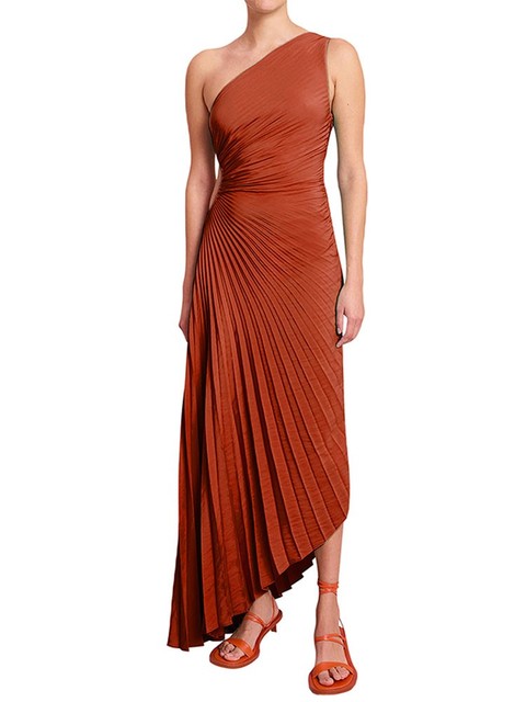<p>Araminta - Elegante Abito da Donna con Spalla Scoperta e Meravigliose Pieghe</p>