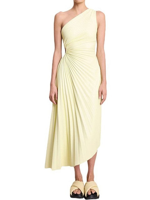 <p>Araminta - Elegante Abito da Donna con Spalla Scoperta e Meravigliose Pieghe</p>