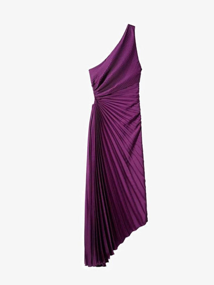<p>Araminta - Elegante Abito da Donna con Spalla Scoperta e Meravigliose Pieghe</p>