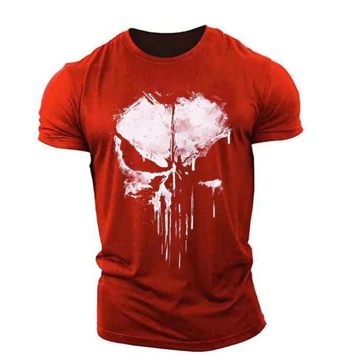 Elegante t-shirt da uomo con teschio - comodo scollo rotondo in un design contemporaneo