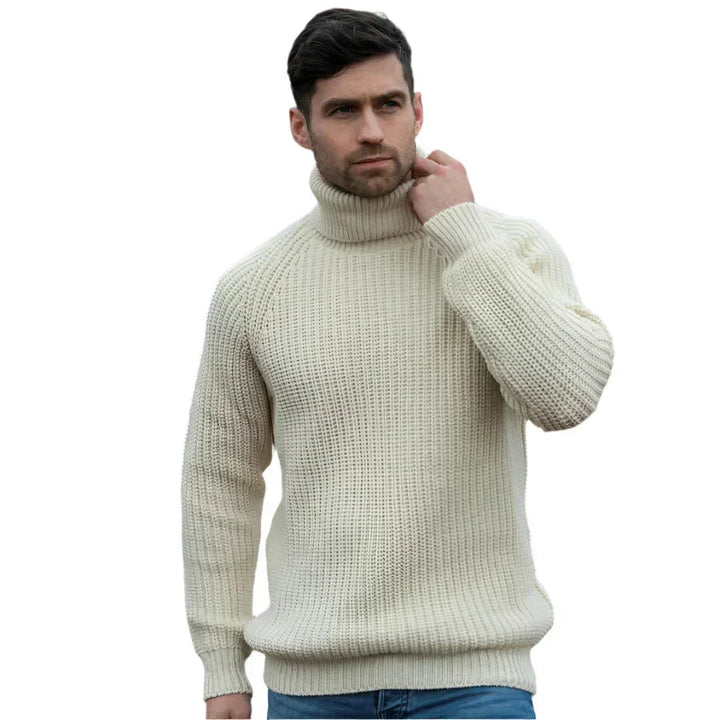 Elegante maglione da uomo a collo alto per il massimo comfort e calore