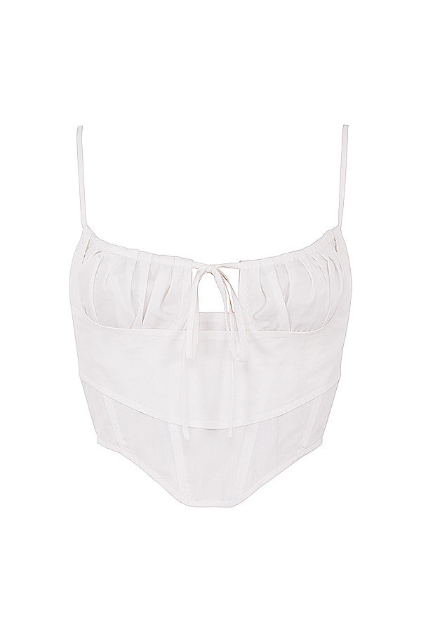 Helisanne - Top Corto Bianco Elegante