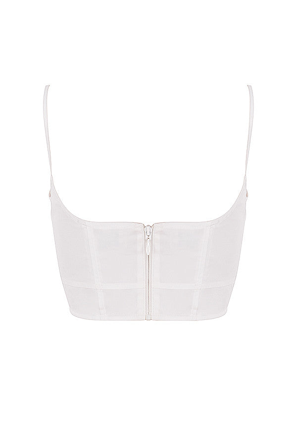 Helisanne - Top Corto Bianco Elegante