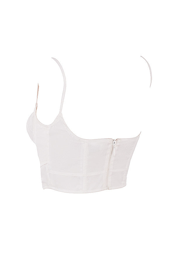 Helisanne - Top Corto Bianco Elegante