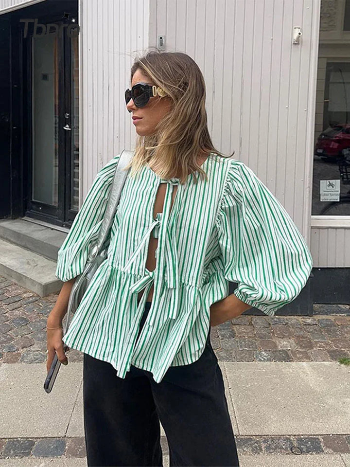 Gisou - Top alla Moda con Maniche Puffed