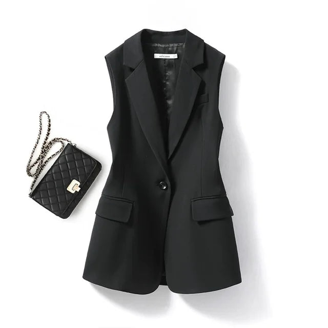 Diora - Elegante Giacca Vestito Senza Maniche con Collo Revers Chic