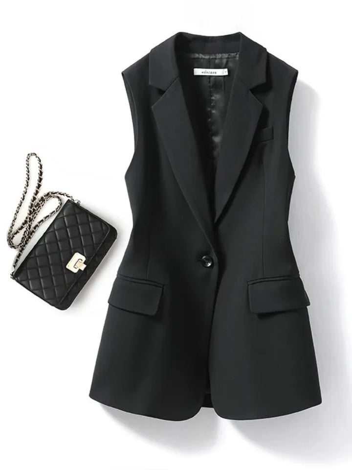 Diora - Elegante Giacca Vestito Senza Maniche con Collo Revers Chic