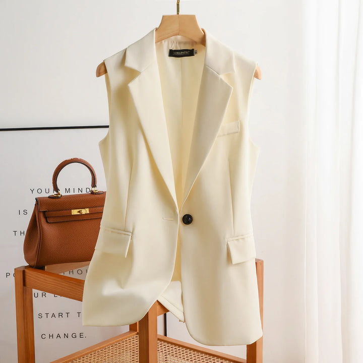 Diora - Elegante Giacca Vestito Senza Maniche con Collo Revers Chic