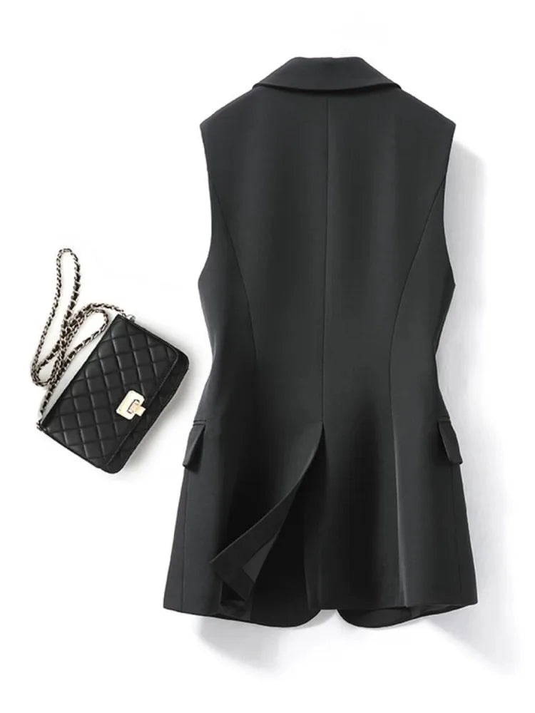 Diora - Elegante Giacca Vestito Senza Maniche con Collo Revers Chic
