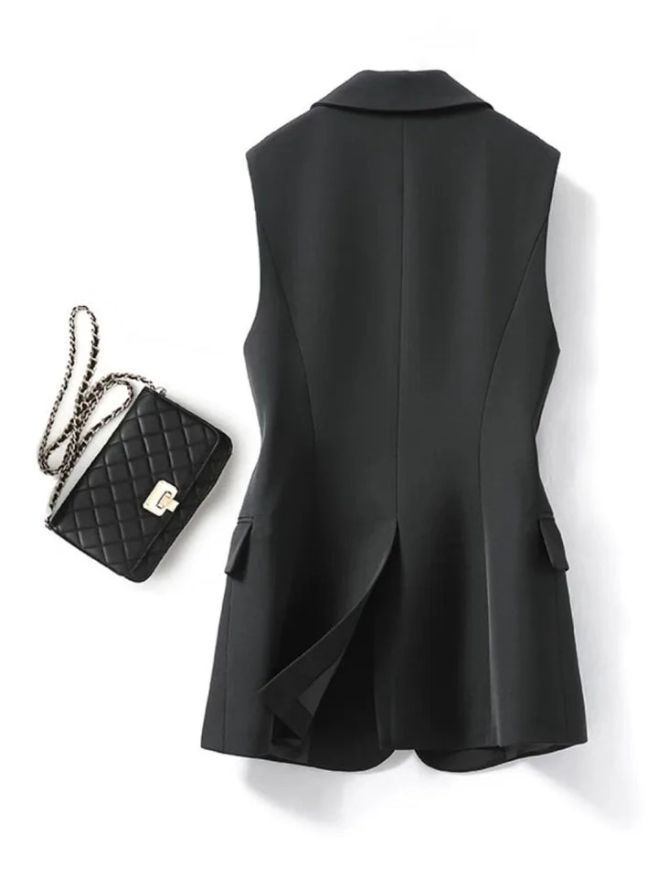 Diora - Elegante Giacca Vestito Senza Maniche con Collo Revers Chic