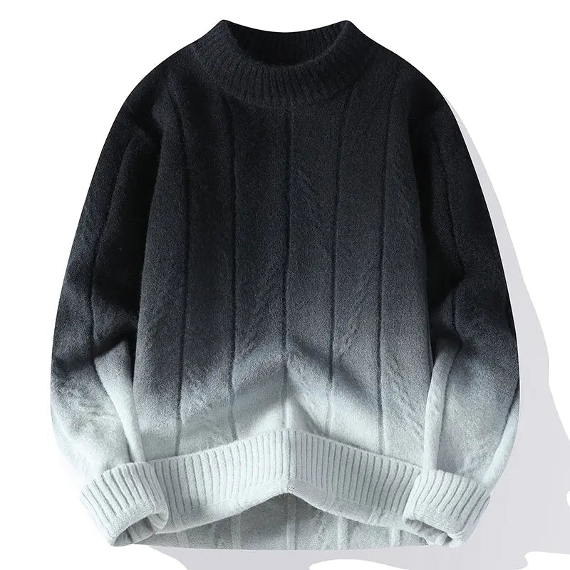 Elegante maglione da uomo in maglia con un'accattivante sfumatura di colore per un look elegante