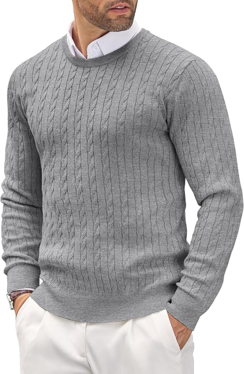 Elegante maglione da uomo a maglia fine con scollo rotondo: un'aggiunta versatile ed elegante a qualsiasi abbigliamento