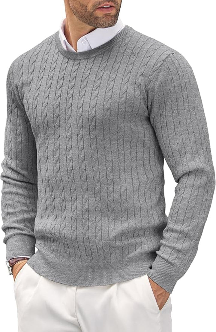 Elegante maglione da uomo a maglia fine con scollo rotondo: un'aggiunta versatile ed elegante a qualsiasi abbigliamento
