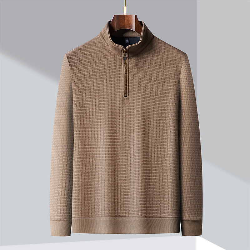 Elegante maglione da uomo in maglia con zip: un'opzione elegante e confortevole per le giornate fredde