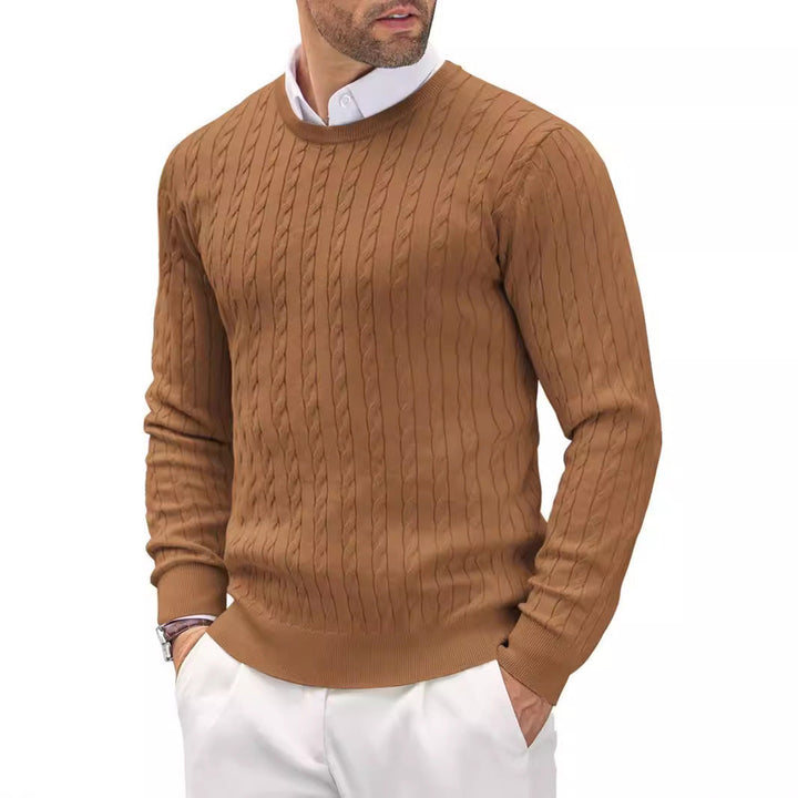 Elegante maglione da uomo a maglia fine con scollo rotondo: un'aggiunta versatile ed elegante a qualsiasi abbigliamento