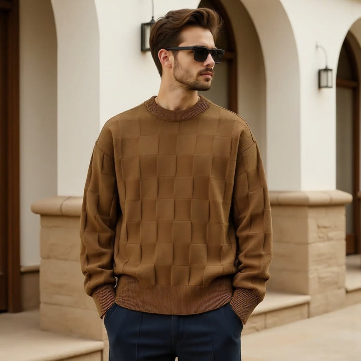 Elegante maglione da uomo in cotone di alta qualità, dalla vestibilità classica ed elegante.