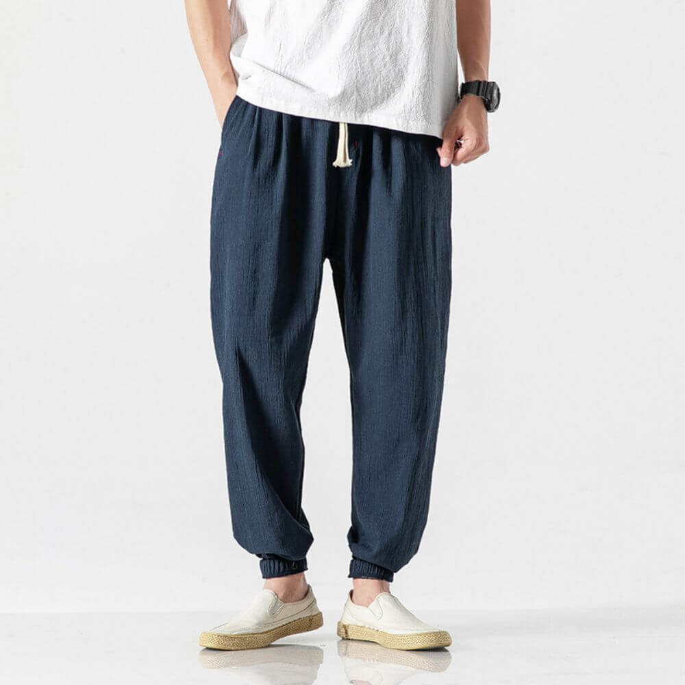Comodi pantaloni harem da uomo in cotone e lino - ultra morbidi e traspiranti per un comfort ottimale