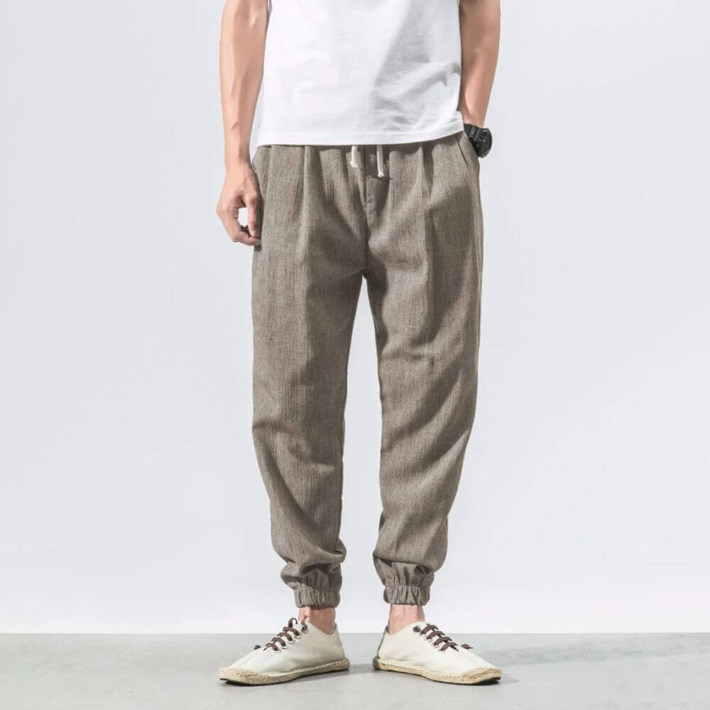 Comodi pantaloni harem da uomo in cotone e lino - ultra morbidi e traspiranti per un comfort ottimale