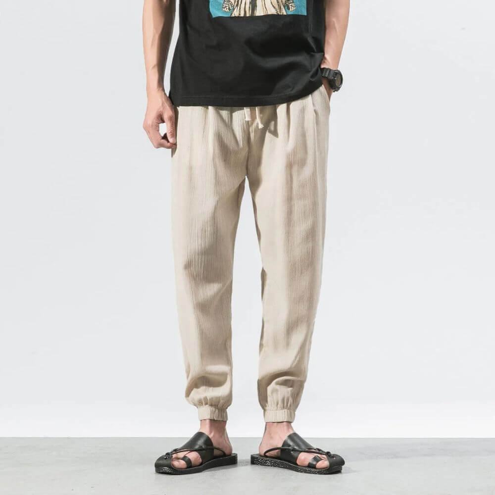 Comodi pantaloni harem da uomo in cotone e lino - ultra morbidi e traspiranti per un comfort ottimale