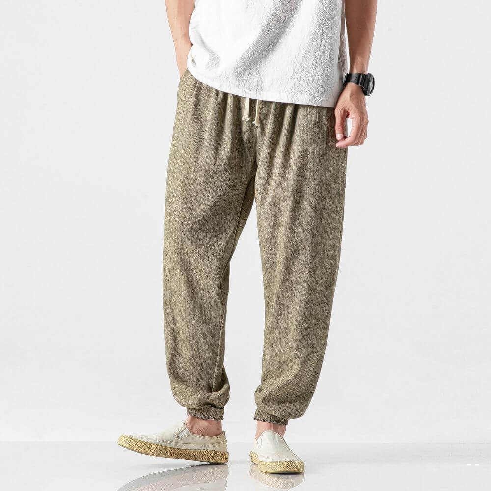 Comodi pantaloni harem da uomo in cotone e lino - ultra morbidi e traspiranti per un comfort ottimale