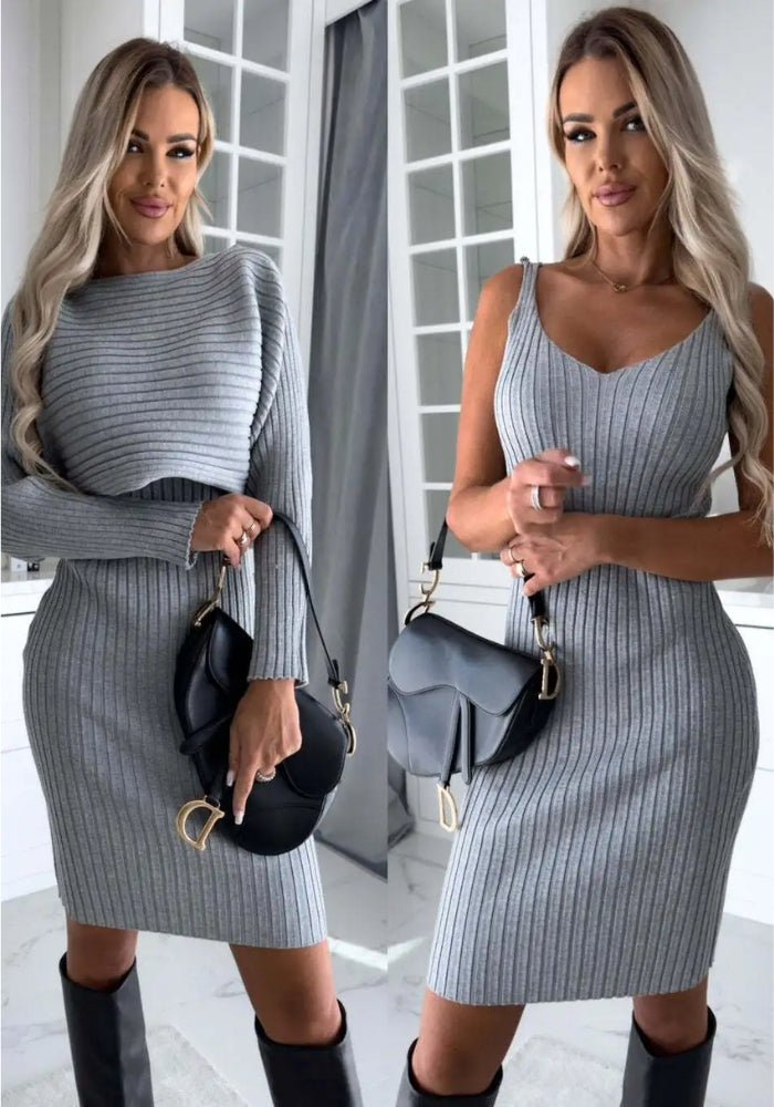 Chic Alicia - Set van 2 Gebreide Mini Jurken