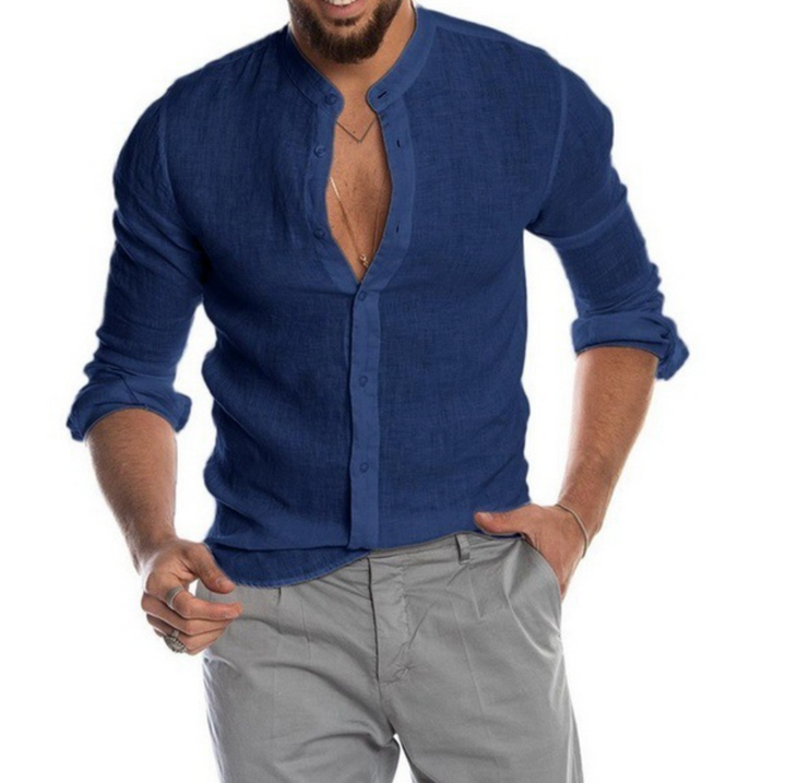 Elegante camicia da uomo in lino per un comfort eccezionale e un look elegante