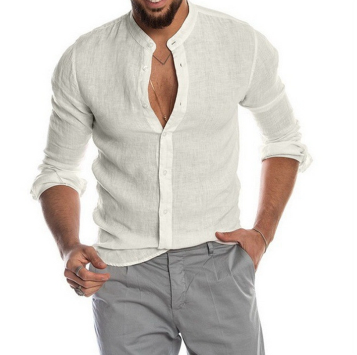 Elegante camicia da uomo in lino per un comfort eccezionale e un look elegante