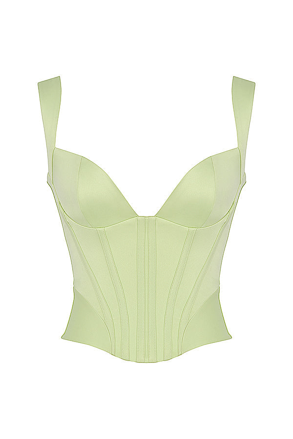 Helisara - Elegante Zwarte Satijnen Corset voor een Verleidelijk Silhouet