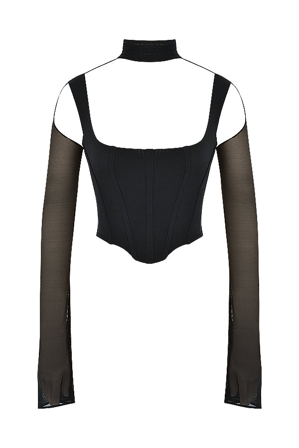 Havanya - Stijlvolle Zwarte Cropped Top voor een Modieuze Look