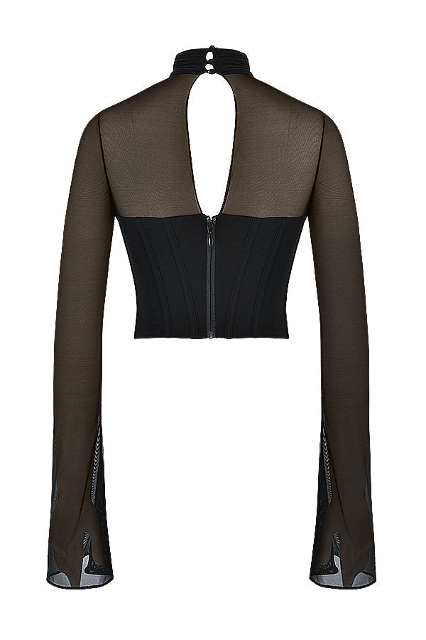 Havanya - Stijlvolle Zwarte Cropped Top voor een Modieuze Look