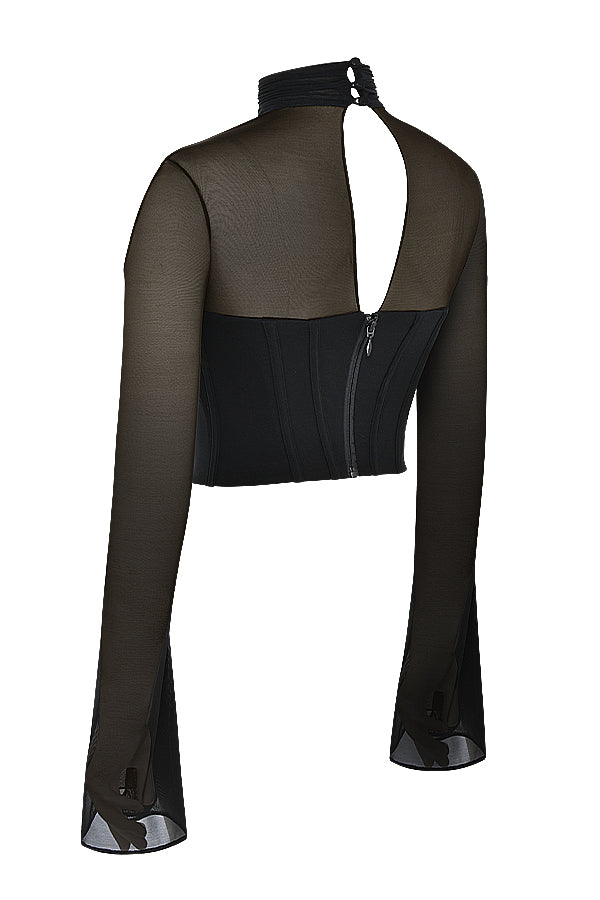 Havanya - Stijlvolle Zwarte Cropped Top voor een Modieuze Look