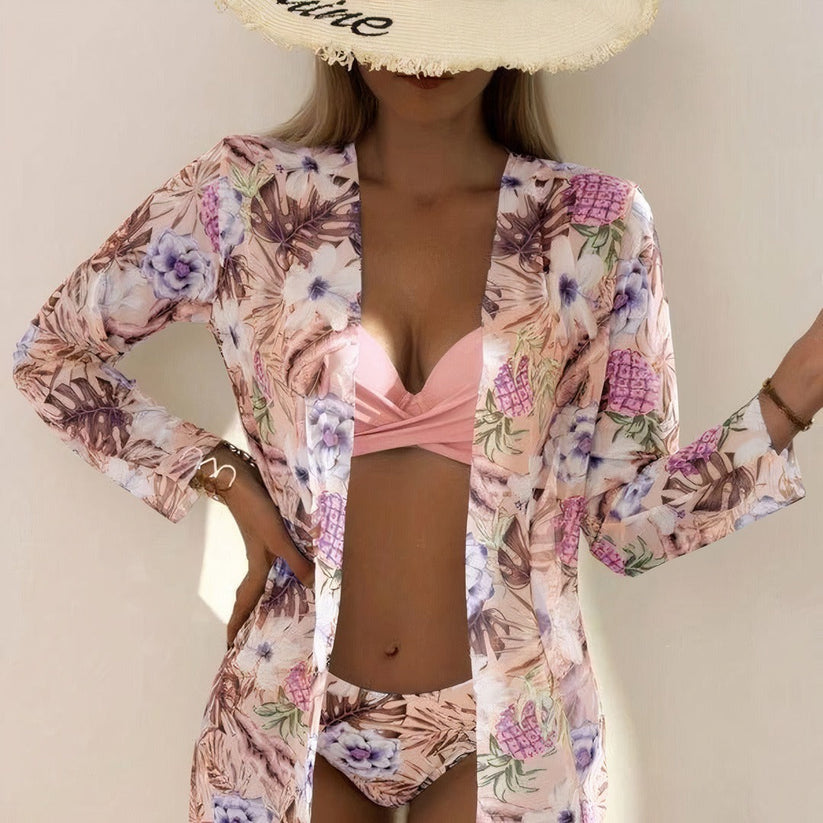 Paoleen | Elegante completo di bikini con copricostume in velluto