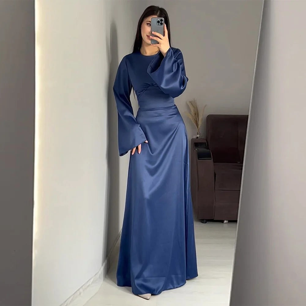 Elina - Elegante Abito Lungo in Seta