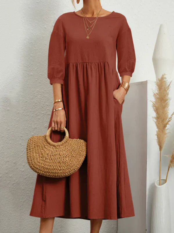 <p>Fiora - Abito Estivo Alla Moda con Eleganti Maniche a Palloncino</p>