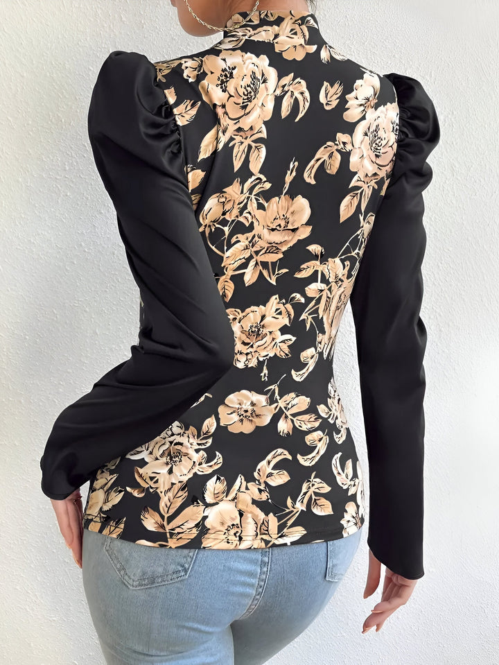 Charelle - Stijlvolle Bloes met Prachtige Bloemenprint