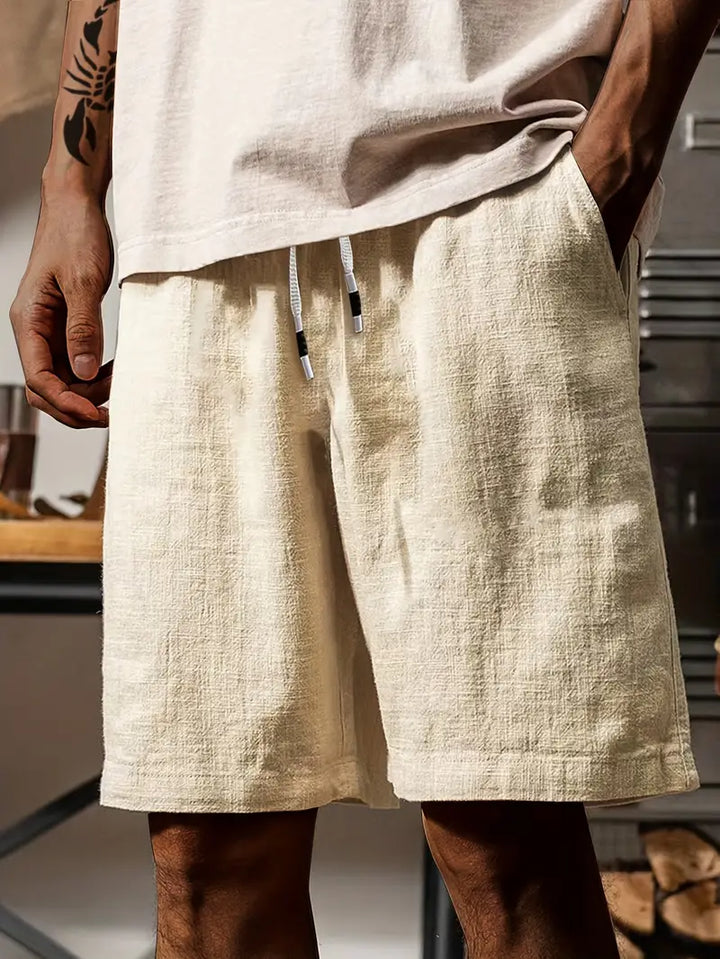 Eleganti pantaloncini estivi da uomo con cordoncino regolabile e struttura morbida e confortevole per ogni uomo